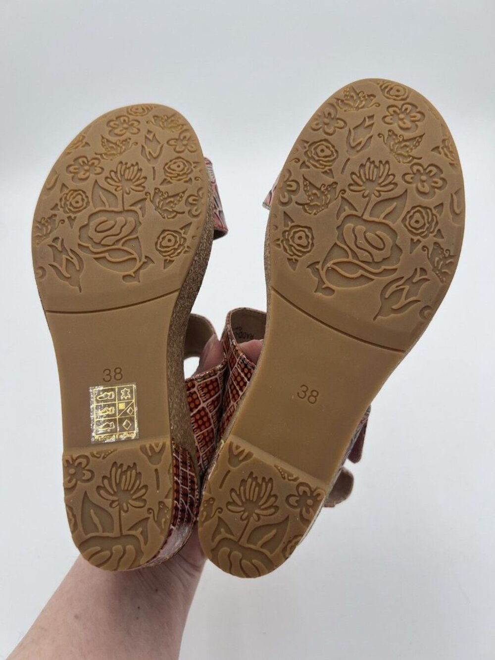 L’Artiste Spring Step Floral Platform Sandals Womens EU 38 Boho Leather Comfort - Picture 11 of 11